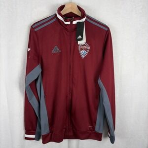 Adidas Colorado Rapids Jacket Size Medium Red Gray Full Zip Track Jacket NWT